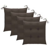 Chaises de jardin avec coussins taupe lot de 3 Bois teck massif