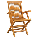 Chaises de jardin avec coussins crème lot de 6 Bois teck massif