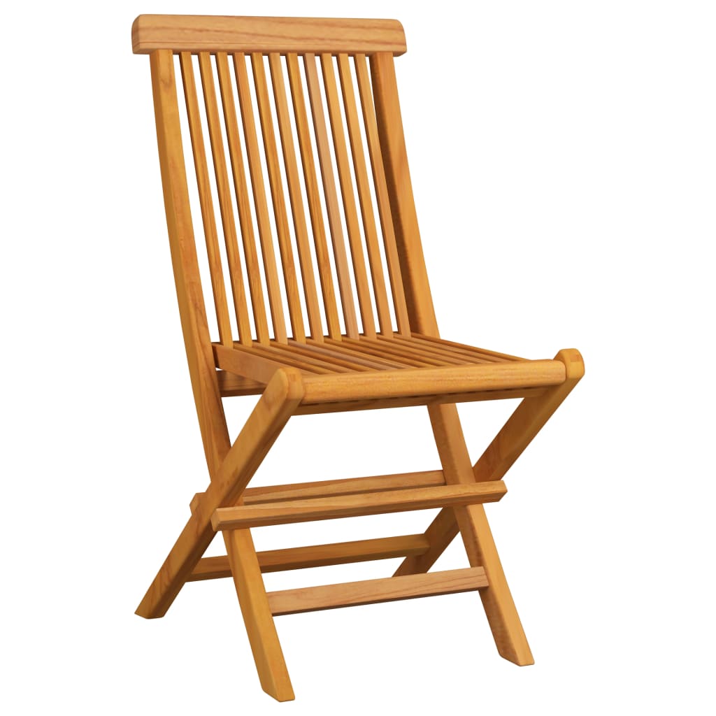 Chaises de jardin et coussins crème lot de 4 Bois teck massif