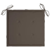 Taupe-Gartenstühle und Kissen, 4er-Set, massives Teakholz