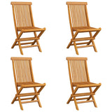 Chaises de jardin et coussins anthracite lot de 4 Bois de teck