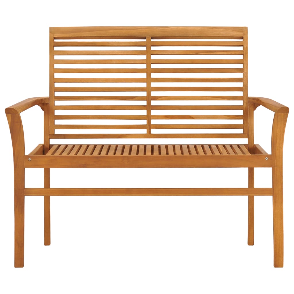 Banc de jardin avec coussin crème 112 cm Bois de teck massif