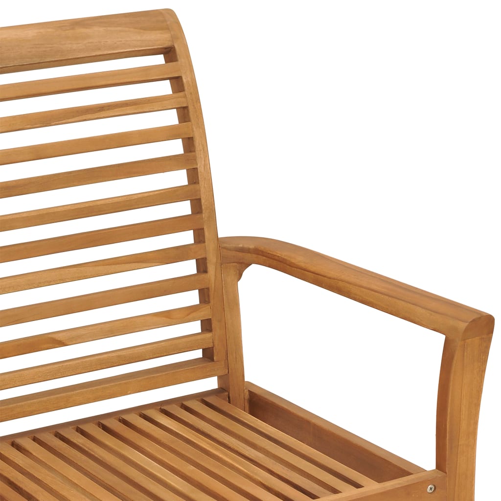 Banc de jardin avec coussin crème 112 cm Bois de teck massif