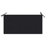 Banc de jardin avec coussin noir 112 cm Bois de teck massif