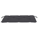 Banc de jardin et coussin anthracite 112 cm Bois de teck massif