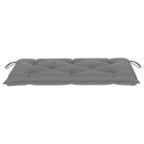 Banc de jardin avec coussin gris 112 cm Bois de teck massif