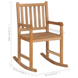 Rocking chair with grey cushion Solid teak wood