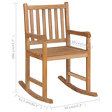 Rocking chair with beige cushion Solid teak wood