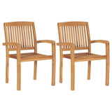 Chaises de jardin lot de 2 et coussins bleu Bois de teck massif