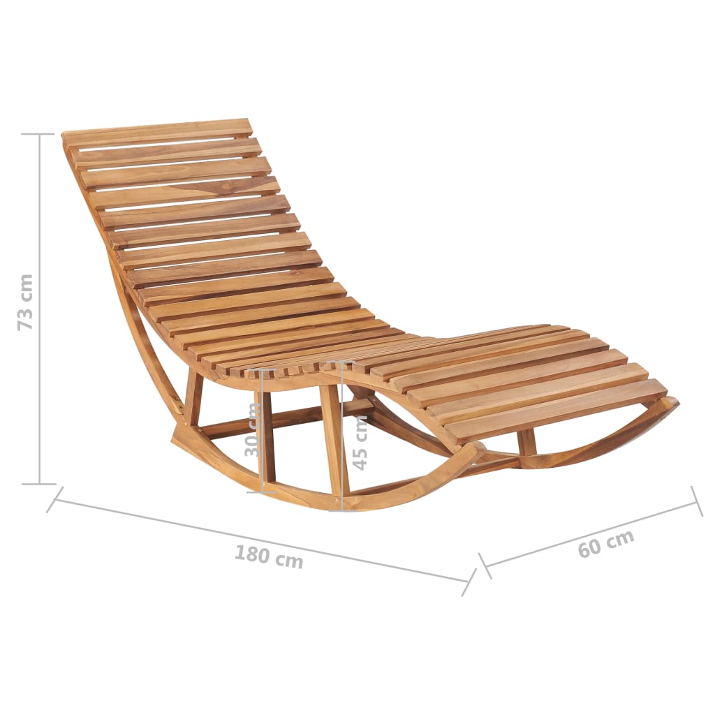 Rocking lounge chair with cushion Solid teak wood