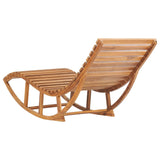 Chaise longue à bascule avec coussin Bois de teck solide