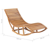 Chaise longue à bascule avec coussin Bois de teck solide