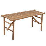 Folding garden bench with cushion 118 cm Bamboo