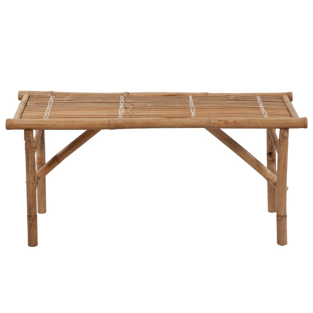 Folding garden bench with cushion 118 cm Bamboo