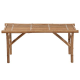 Folding garden bench with cushion 118 cm Bamboo