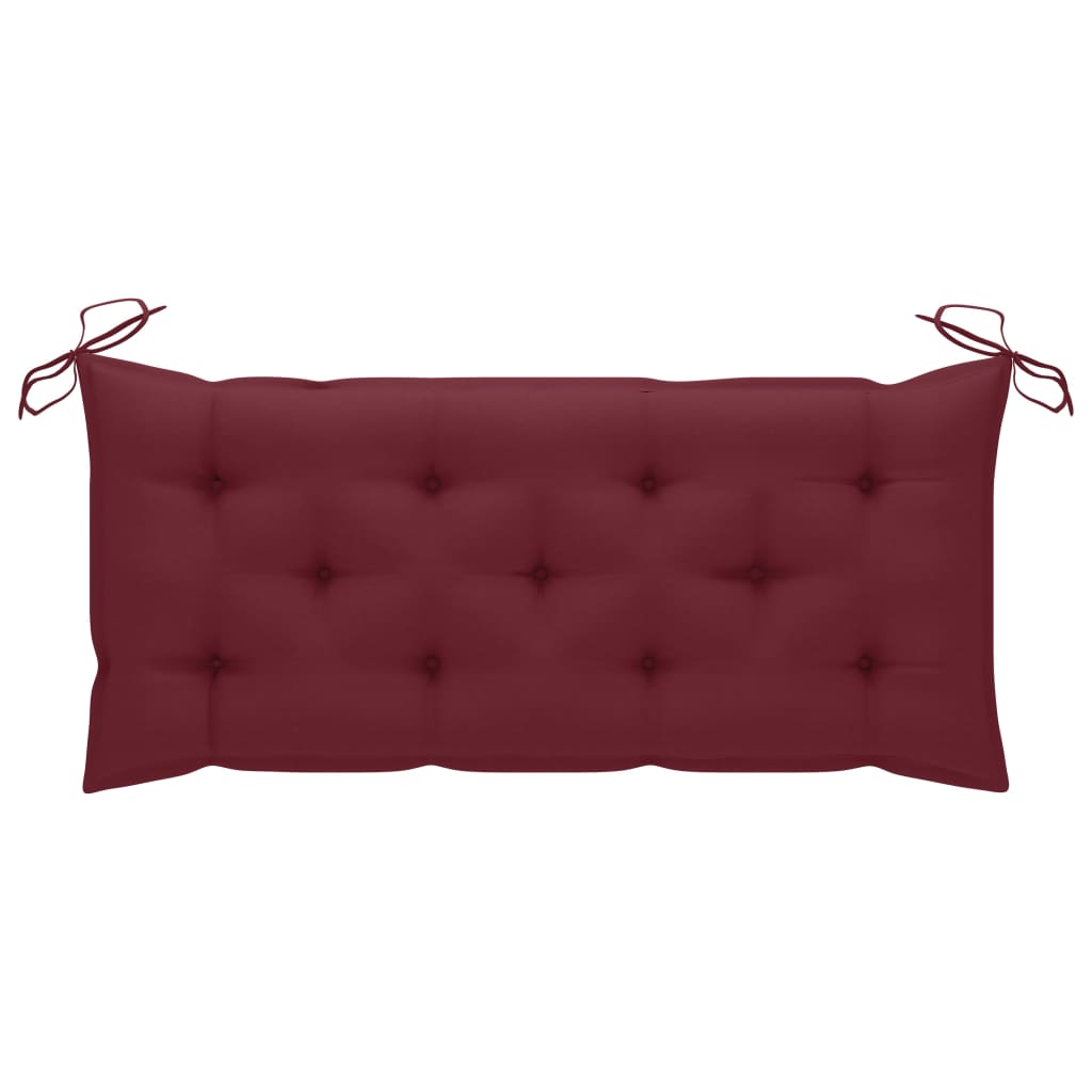 Banc de jardin pliable avec coussin 118 cm Bambou