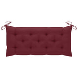 Banc de jardin pliable avec coussin 118 cm Bambou