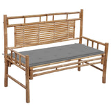 Banc de jardin avec coussin 120 cm Bambou