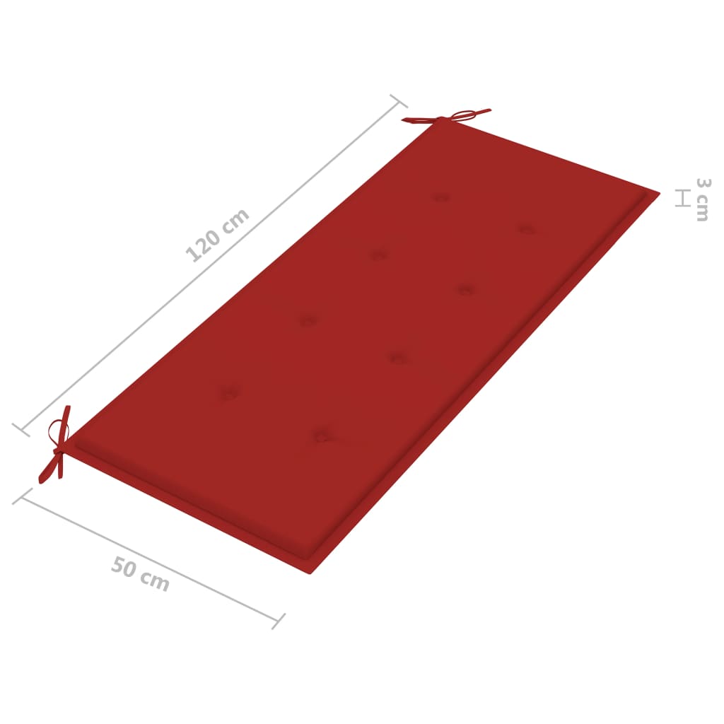 Gartenbank mit Kissen 120 cm Bambus