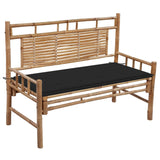 Banc de jardin avec coussin 120 cm Bambou