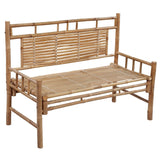 Banc de jardin avec coussin 120 cm Bambou