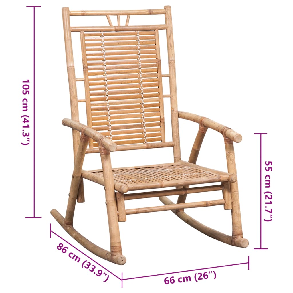 Rocking chair with bamboo cushion