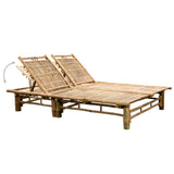 Chaise longue pour 2 personnes avec coussins Bambou