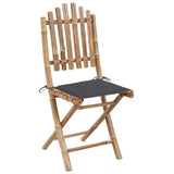 Chaises pliables de jardin lot de 2 avec coussins Bambou