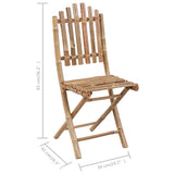 Chaises pliables de jardin lot de 2 avec coussins Bambou