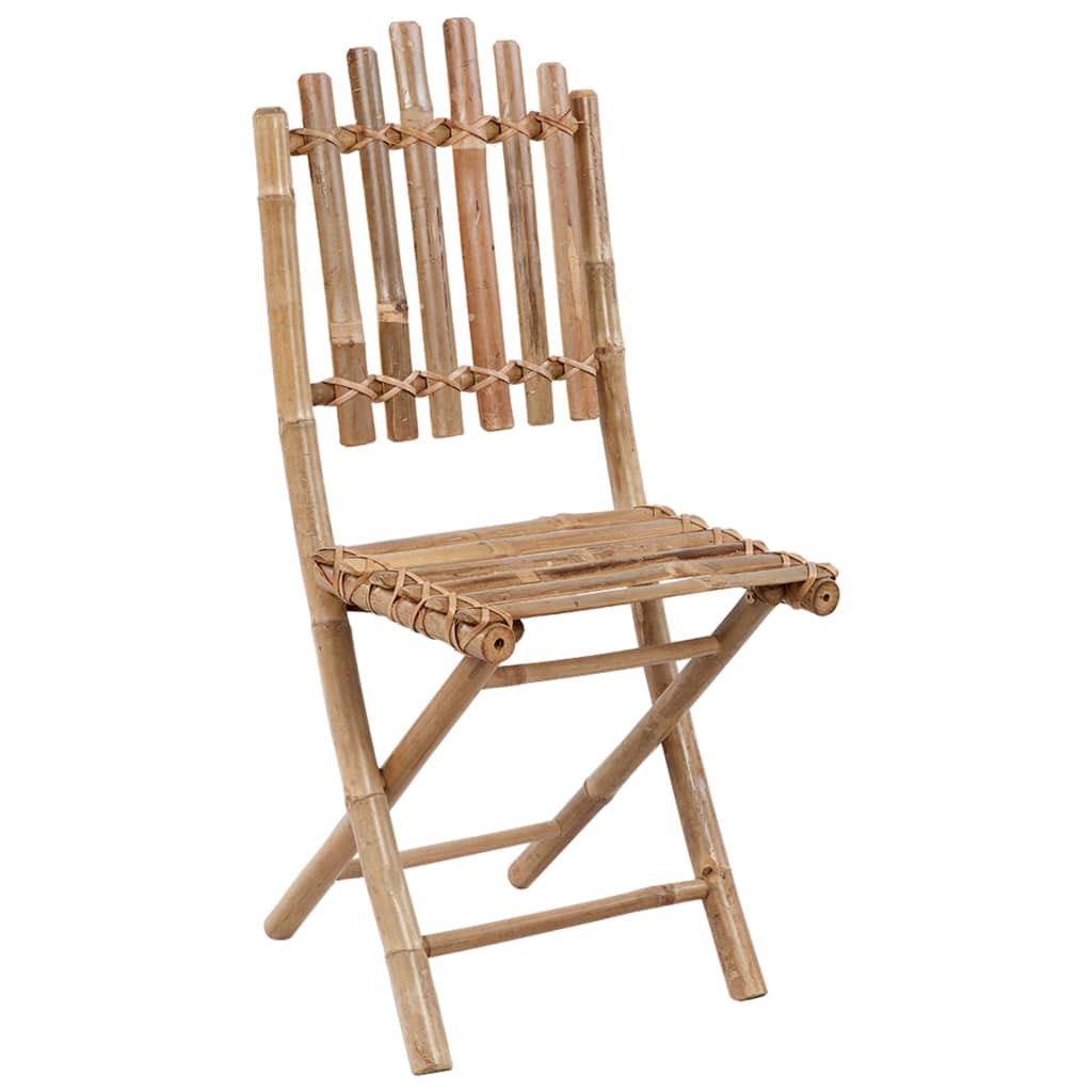 Chaises pliables de jardin lot de 2 avec coussins Bambou