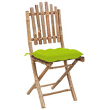 Chaises pliables de jardin lot de 2 avec coussins Bambou