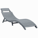 Chaise longue avec coussin Gris Bois d'acacia solide