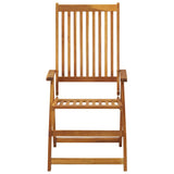 Chaises inclinables de jardin lot de 2 et coussins Bois acacia