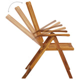 Chaises inclinables de jardin lot de 2 et coussins Bois acacia