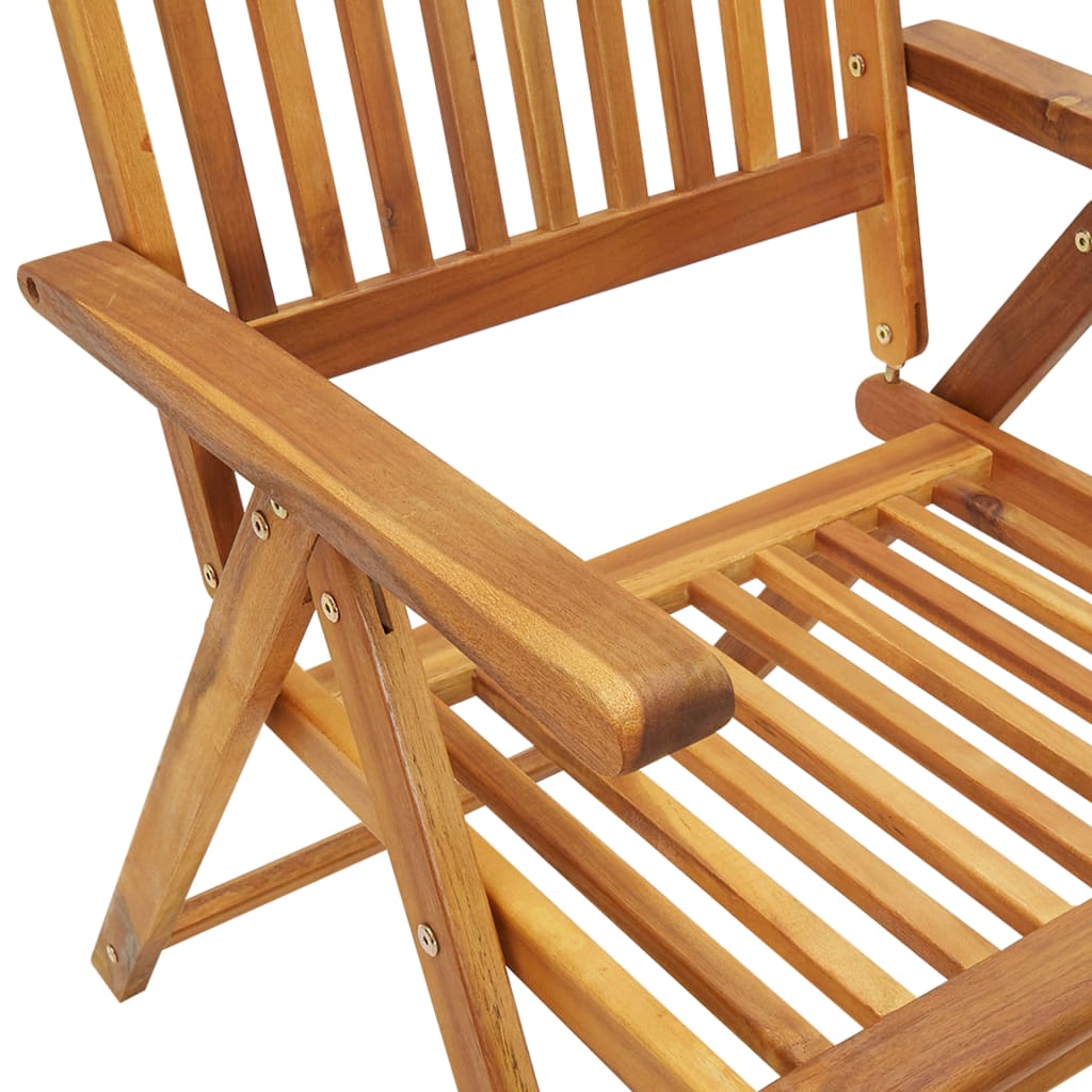 Chaises pliables de jardin lot de 3 avec coussins Bois d'acacia