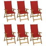 Chaises pliables de jardin lot de 6 avec coussins Bois d'acacia