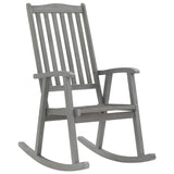 Chaise à bascule avec coussins Gris Bois d'acacia massif