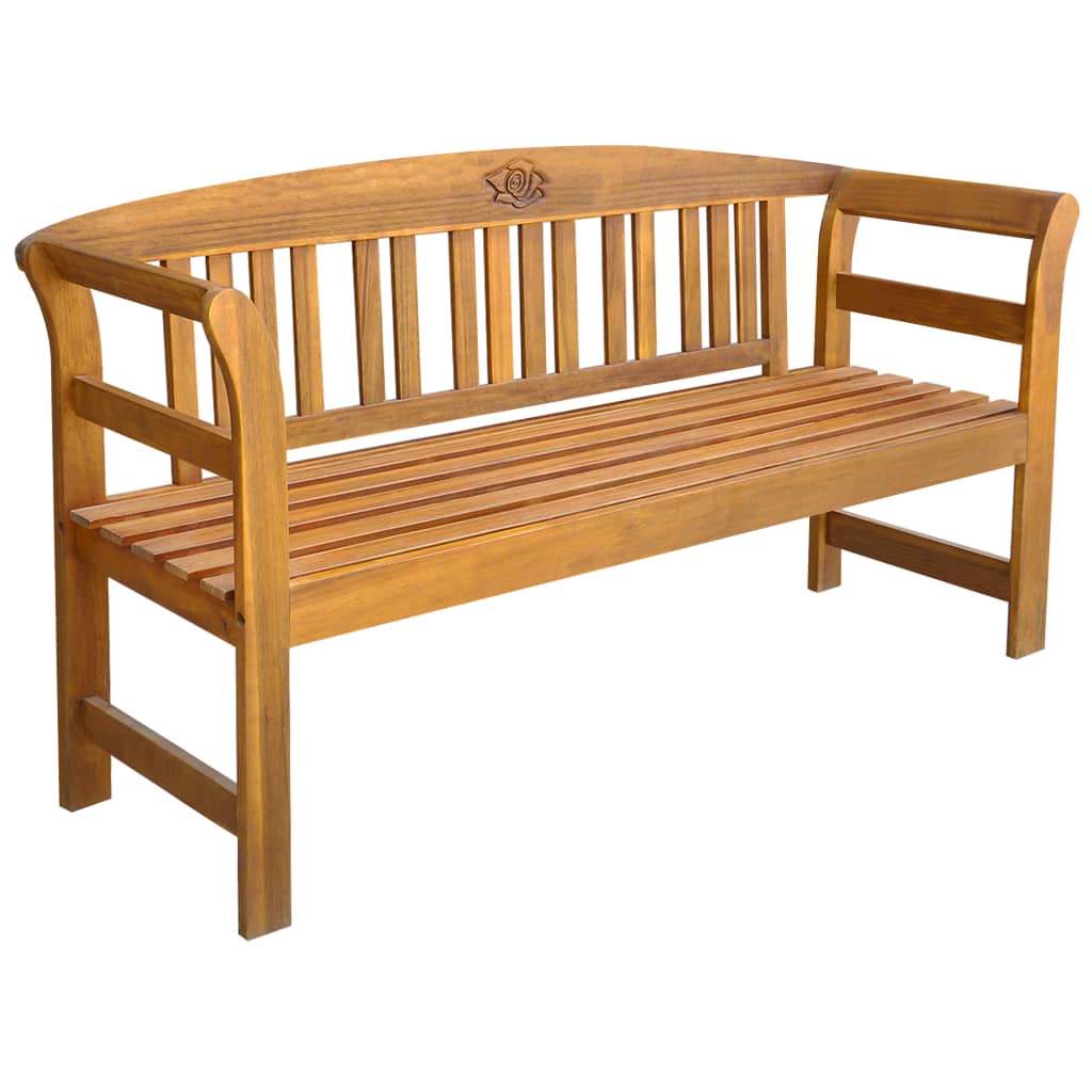 Banc de jardin avec coussin 157 cm Bois d'acacia massif