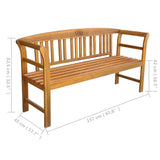 Banc de jardin avec coussin 157 cm Bois d'acacia massif