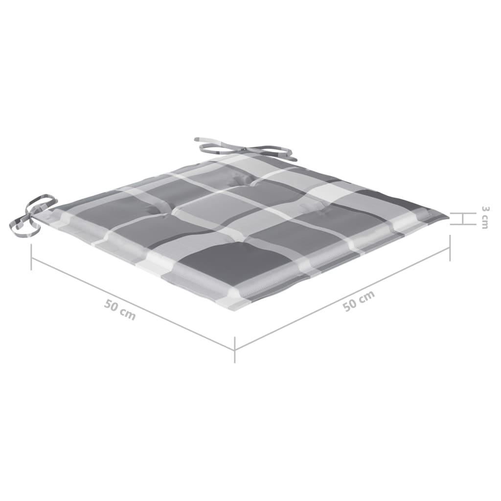 Outdoor-Esszimmerstühle im 3er-Set und Kissen aus massiver Akazie