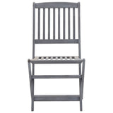 Outdoor Folding Chairs Set of 4 and Cushions Acacia Wood