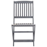 Outdoor Folding Chairs Set of 4 and Cushions Acacia Wood