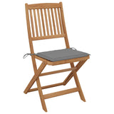 Chaises pliables de jardin lot de 4 avec coussins Bois d'acacia