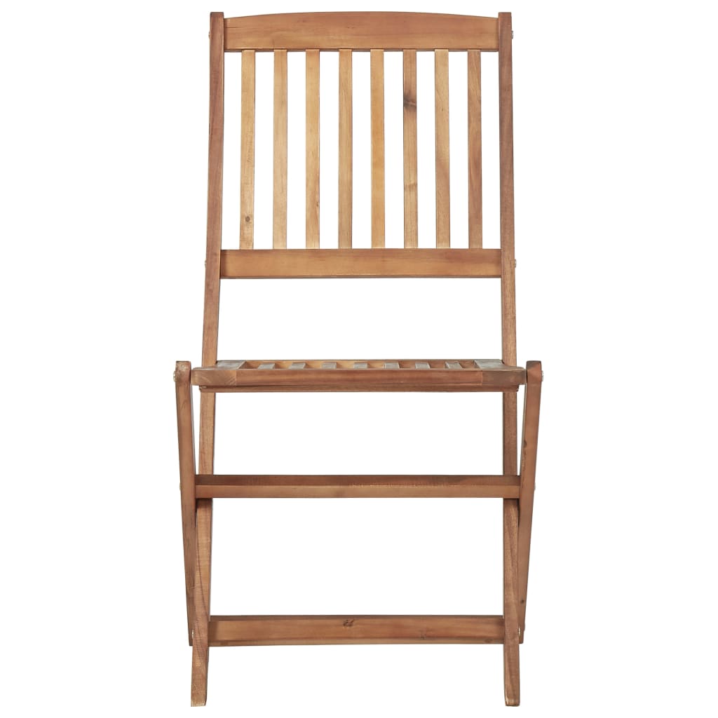 Folding Garden Chairs Set of 4 with Cushions Acacia Wood