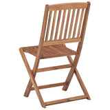 Folding Garden Chairs Set of 4 with Cushions Acacia Wood