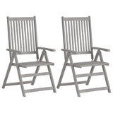 Chaises inclinables de jardin lot de 2 et coussins Bois acacia