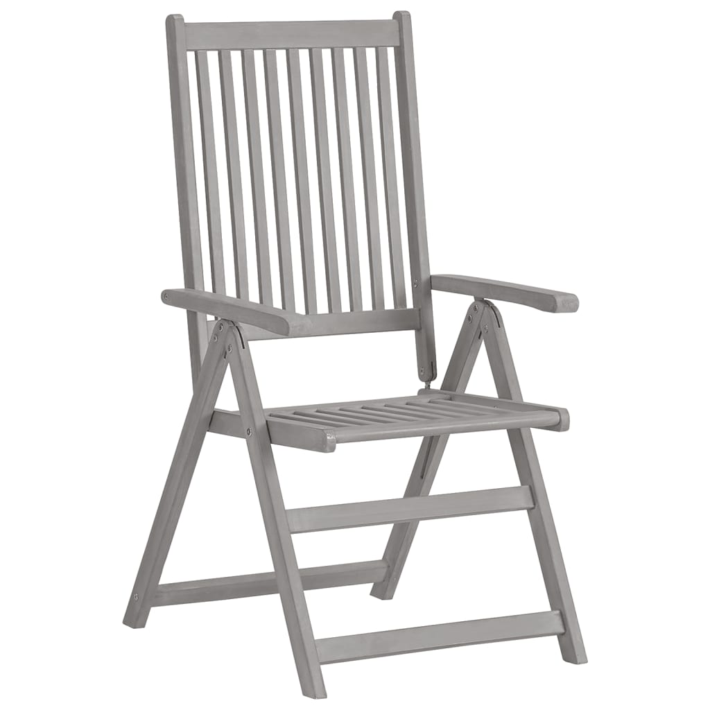 Chaises inclinables de jardin lot de 2 et coussins Bois acacia