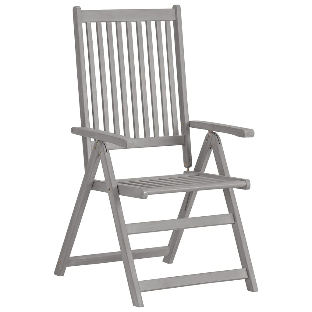 Chaises inclinables de jardin lot de 2 et coussins Bois acacia