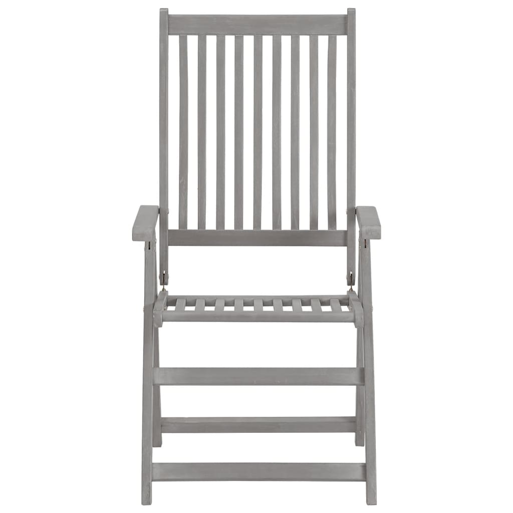 Chaises inclinables de jardin lot de 2 et coussins Bois acacia