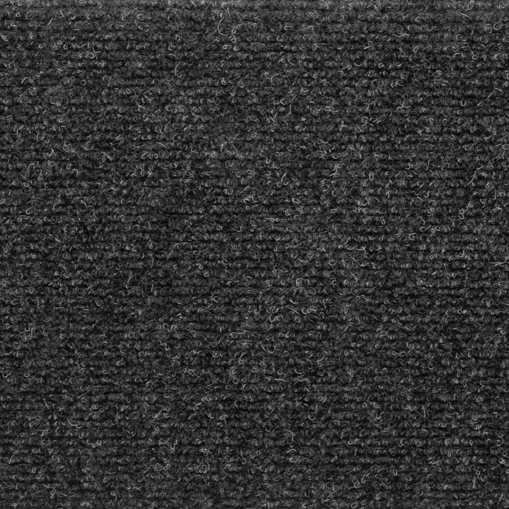 Tapis d'escalier 15 pcs tissu aiguilleté 65x21x4 cm anthracite